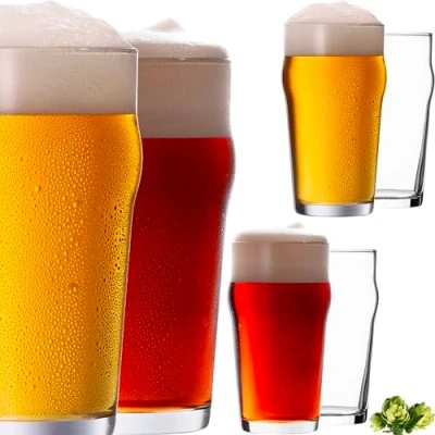 Bild av PLATINUX Ölglas set 6 stycken 500 ml (max. 568 ml) Pint glas ölrep av öl veteglas hög ölglas