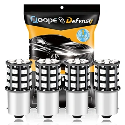 Bild av DEFVNSY paket med 4 1156 BA15S 1141 1003 7506 superljusa röda 2835 33SMD LED lampor för 12 24V DC backup omvända lampor, bromslampor, bakljus, interiör husbil belysning