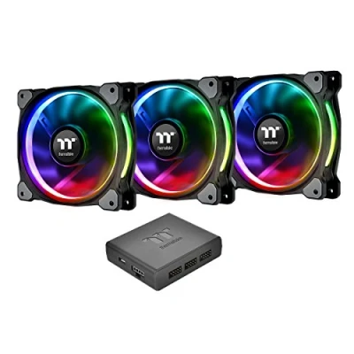 Bild av Thermaltake CL F056 PL14SW A Riing Plus 14 LED RGB kylarfläkt svart (paket med 3)