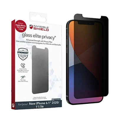 Bild av ZAGG InvisibleShield Glass Elite Privacy+ för Apple iPhone 12/12 Pro/11/XR (skärm) anti bländning, slagskydd, fläckfri, repbeständig, enkel applikation