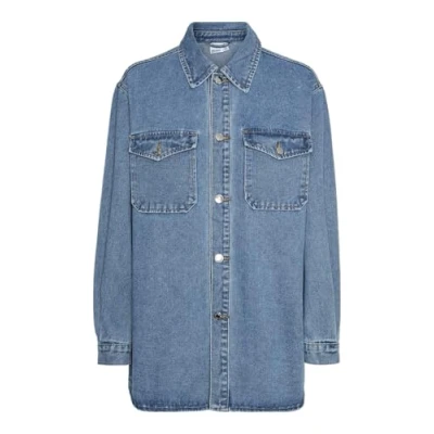 Bild av Vero Moda Vmnaya Oversized Shirt Skjorta, Storlek: XL, Medium blue denim