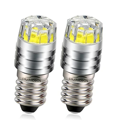Bild av Ruiandsion 2 st W COB 6 V E10 LED uppgradering ersättning för ficklampor ficklampa pannlampa, vit