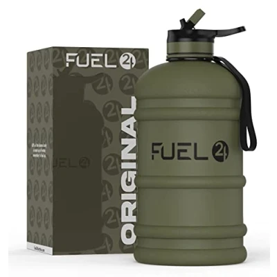 Bild av Fuel24 kanna 2,2 liter vattenflaska extra starkt flexmaterial droppsäkert, pop eller sugrörslock alternativ L stor sportflaska för gym, BPA fri