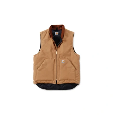 Bild av Carhartt herr ARCTIC Avslappnad passform fast anka isolerad ribbkrage väst, BRUN, S