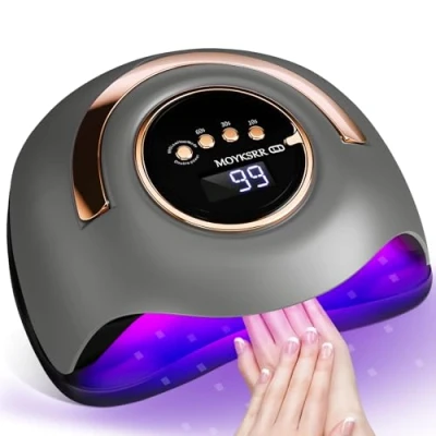 Bild av MOYKSRR 180W UV lampa för Gelnaglar, Nageltorklampa LED Infraröd Sensor med 4 Timers, Lampspikar Professionell, Avtagbar Bottenplatta, Nageltork Alla Nagellack