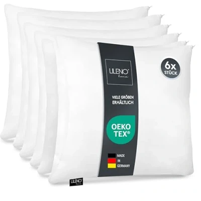Bild av LILENO HOME Mikrofiberkudde 45 x cm [set om 6] tvättbar upp till 95 grader med dragkedja kudde som för säng eller dekorativa kuddar soffkuddar och
