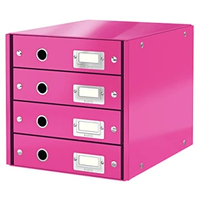 Bild av Leitz WOW Click And Store Skrivbordsbyrå, 4 Lådor, Rosa, 60490023