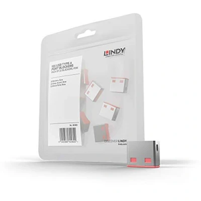 Bild av Lindy USB Port Blocker portblockerare rosa (paket om 4)
