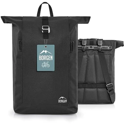 Bild av Borgen cykel Lifestyle väska för pakethållare med uttagbar laptopväska Lämplig som en pakethållare, cykelväska, axelväska, vardagsväska 28 liter