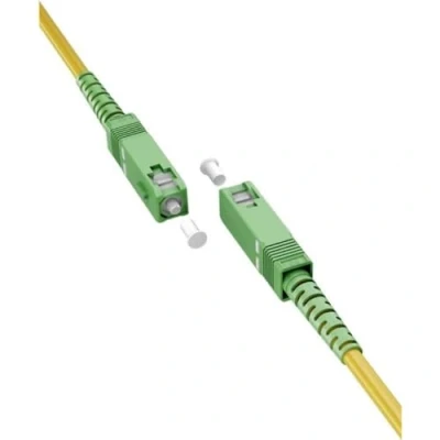 Bild av goobay 59627 fiberkabel (FTTH) / singlemode (OS2) Simplex/LC APC (8) kontakt till LC kontakt/fiberkabel/0,5 meter