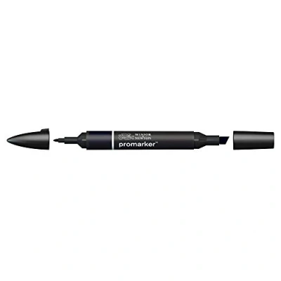 Bild av Winsor &amp; Newton 0203383 ProMarker professionell layoutmärkpenna 2 spetsar, fin och bred för ritningar, design layouter blåsvart