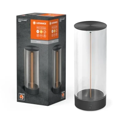 Bild av LEDVANCE DECOR FILAMENT LED bord 240 mm, mörkgrå, 1,2 W, 105 lm, trådlös, modern filamentdesign, individuell ljusstyrkekontroll, dimbar, touch teknik, litiumbatteri, IP20, 2700K