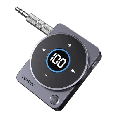 Bild av UGREEN Aux Bluetooth 5.4 adapter för bil jack 3,5mm, mottagare högtalartelefon, med 20 timmars speltid bilradio/stereo system