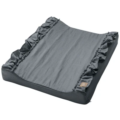 Bild av NG Baby skötbädd linne med volang, graphite grey