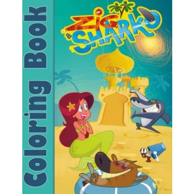 Bild av Zig and Sharko Coloring Book: Cute illustration Learn Fun Big Images, illustration, Ages 2 13+ Colouring Book Gift For Children 8.5&quot; x 11&quot; inche