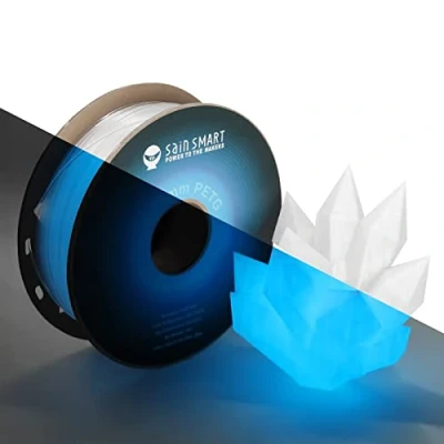 Bild av SainSmart Grow in The Dark Blue PETG Filament, 1,75 mm PRO 3 3D skrivarfilament, Glow Blue, 1 KG Spool, Måttnoggrannhet +/ 0,02