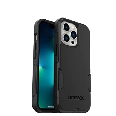 Bild av OtterBox Commuter skal för iPhone 13 Pro, stöttåligt, fallsäkert, tåligt, skyddande skal, testad till militärstandard x3, antimikrobiellt skydd, Svart, Utan Förpackning