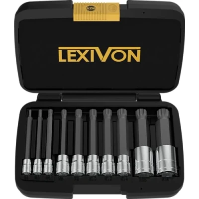 Bild av LEXIVON XZN extra lång 10 cm flertandssats, storlekar: M4 M5 M6 M8 M9 M10 M12 M14 M16 M18 I stycken, drivstorlek: 1/4 tum, 3/8 1/2 tum (LX 145L)
