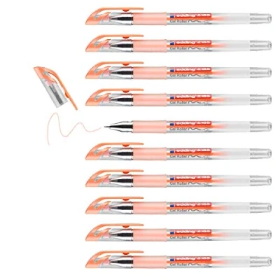 Bild av Edding e 2185 10 gelgel med manschett metallspets, 0,7 mm, pastell/orange