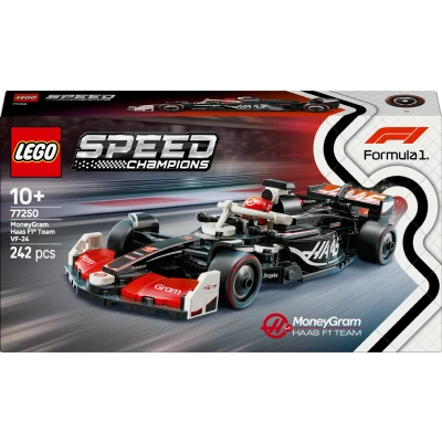 Bild av LEGO Speed Champions MoneyGram Haas F1 Team VF 24 racerbil, Förarset med bilmodell och 1 minifigur, Byggbar lekskaksbil för barn, Formel samlarpresent pojkar flickor 77250