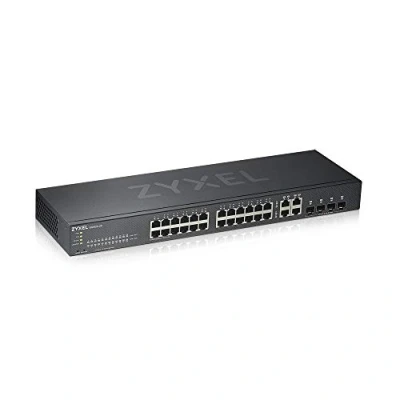 Bild av Zyxel 24 portars Gigabit Ethernet Smart Managed Switch Fläktlös konstruktion med 4 Combo portar och Hybridmoln läge, Livstidsgaranti [GS1920 24v2]