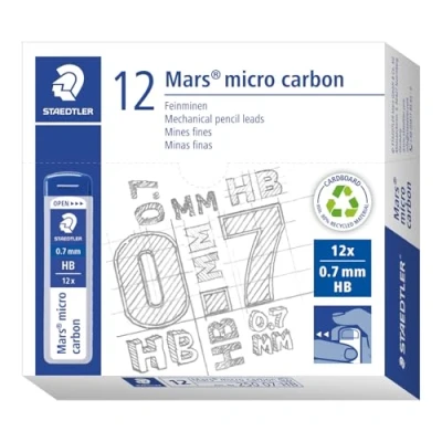 Bild av Staedtler 250 07 HB Mars Micro Feinminen, Minendurchmesser 0.7 mm, HB, 12 Stück, blau, 0,7 mm