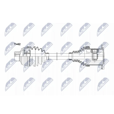 Bild av NTY NPW AU 008 Arbre de transmission Essieu Avant, avant gauche, droit, droit 490 AUDI: Q5, A6 C7 Berline