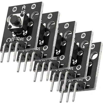 Bild av AZDelivery 5 x KY 004 tryckknappsmodul sensor knapp huvudbrytare nyckelbrytare kompatibel med Arduino och Raspberry Pi inklusive E Book!