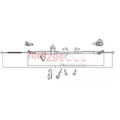 Bild av METZGER 17.1567 Câble De Frein arrière droite 1841/1625 à disque COFLE TOYOTA: RAV4 III SUV
