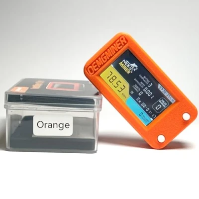 Bild av NerdMiner V2 Pro 78 KH/s Bitcoin Solo Lottery Miner Win 3.125 BTC med låg strömförbrukning USB C kabel WiFi anslutning (orange)