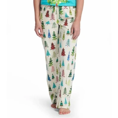 Bild av Little Blue House damtröjbyxor pyjamasunderdel pyjamas, julgranar, X Small, Julgran, XS