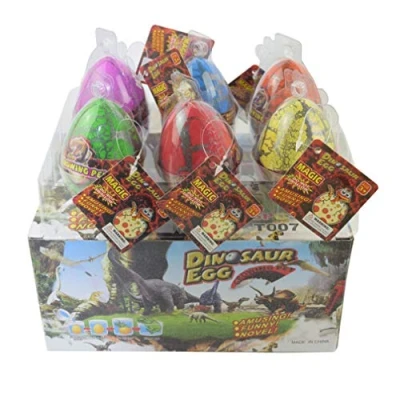 Bild av Wenosda Dino dinosauriedrake ägg, som växande leksak sprider ut stor storlek förpackning med 6 stycken, färgglada sprickor från