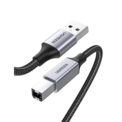 Bild av UGREEN USB 2.0 A till Typ B Skrivarkabel, Flätad Nylon Skrivarkabel kompatibel med HP, Canon, Dell,Hero Printer. (1M)