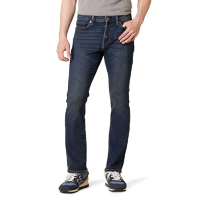 Bild av Amazon Essentials Men&#039;s Bootcut jeans smal passform, Mörk tvättad, 34W / 32L