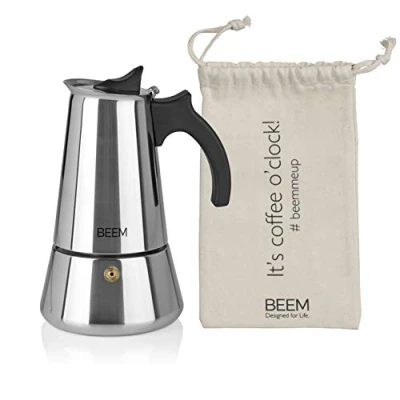 Bild av BEEM ESPRESSOMAKER Espressobryggare 6 koppar kaffekokare lämplig för induktion rostfritt stål 200300 ml mocka campingespressokanna plus påse