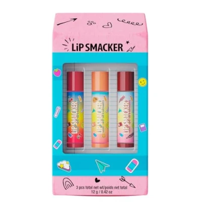 Bild av Lip Smacker, Back to School Collection, Eraser Box Balm Trio, 3 Delat Läppbalsamset för Barn, Tema Presentset i en Söt Suddgummilåda, Roliga Läppbalsam Barn