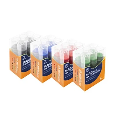 Bild av ESENG® Whiteboardmarkör bläckpatron set om 24 Magic WM 218T (1 x 6 svart+1 blå+1 röd 1 grön)