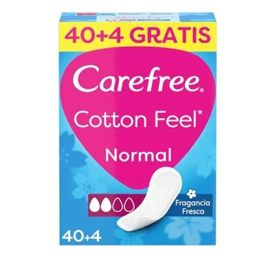 Bild av Carefree Bomullskänsla normal Fragancia Fresca protestrosor (40 + 4 unidades), absorberande och överförbara sulor, skyddar trosor, para för att göra det braguitas