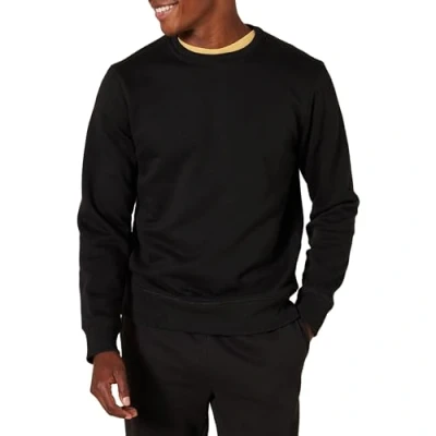 Bild av Amazon Essentials Men&#039;s Fleecetröja med rund hals (finns i Big &amp; Tall), Svart, S