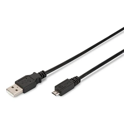 Bild av Ewent Kabeltyp USB 2.0 A Micro B hane% 2 F% F laddning och datakabel för smartphone Samsung navigeringssystem en digitalkamera MP3 spelare dubbel skärmad koppar 28 AWG 0,5 m svart