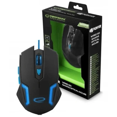 Bild av Esperanza MX205 FIGHTER Mouse USB blue Optic 6 knappar Blå
