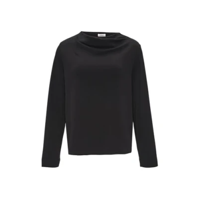 Bild av s.Oliver Black Label MET Watervalkraag Sweatshirt, Storlek: 36, Schwarz