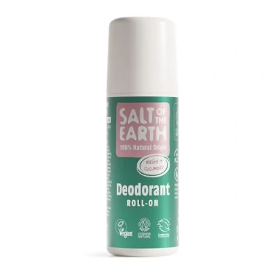 Bild av Natural Deodorant Roll On by Salt of the Earth, Melon &amp; Cucumbe Vegansk, Långvarigt Skydd, Godkänd av Leaping Bunny, Tillverkad i Storbritannien 75 ml