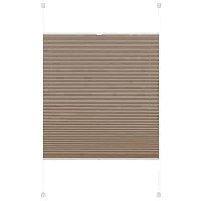 Bild av Deco Company plisségardin att klämma fast, ogenomskinlig plisserad rullgardin, Alla monteringsdelar ingår, EASYFIX fastspänd med 2 manöverskenor, taupe, 90 x 220 cm (BxH)