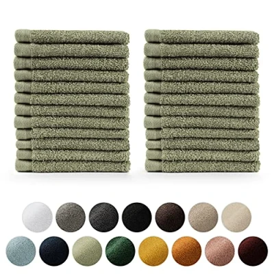 Bild av Blumtal Handduksset 24 pack Ansiktshandduk Tvättlapp Handduk Mjuk och absorberande 100% bomull Oeko TEX® certifierad Pastellgrön
