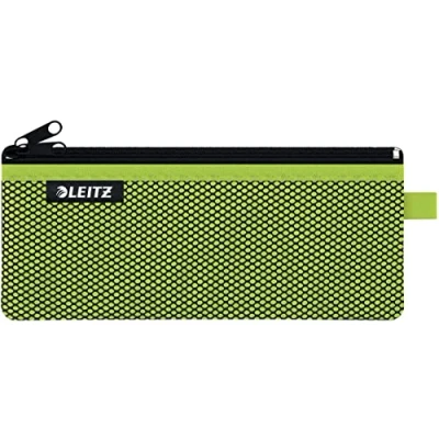 Bild av Leitz WOW Fodral med två fickor, dragkedja, nylon, tvättbar, medium (21 x 8,5 cm), grön, 40120054