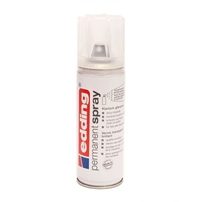 Bild av edding 5200 permanent spray klarlack transparent sidenmatt 200 ml akryllack för en finish fixering och skydd av lackeringen klarlacksspray