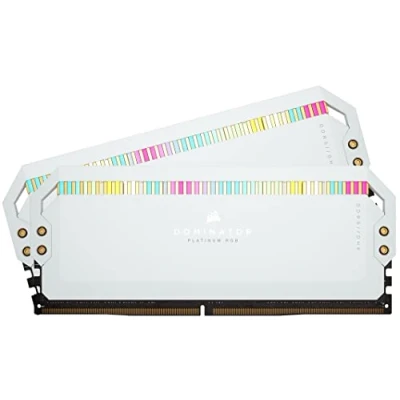 Bild av Corsair DOMINATOR PLATINUM RGB DDR5 32GB (2x16GB) 6200MHz C36 Skrivbordsminne (Integrerad spänningsreglering, Patenterad DHX kylning, 12 ljusstarka CAPELLIX lampor, Optimerat för Intel) Vit