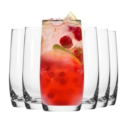 Bild av Krosno Longdrink Vattenjuice, highball glas Set om 6 410 ml Blandad kollektion Perfekt för hem, restauranger och fester, diskmaskinssäker