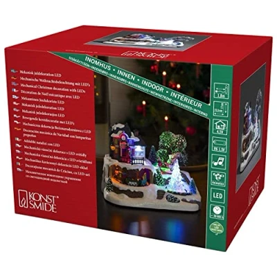 Bild av Konstsmide LED deco järnvägsstation med 8 sånger Rgb, 3446 000EE, vitlackerad